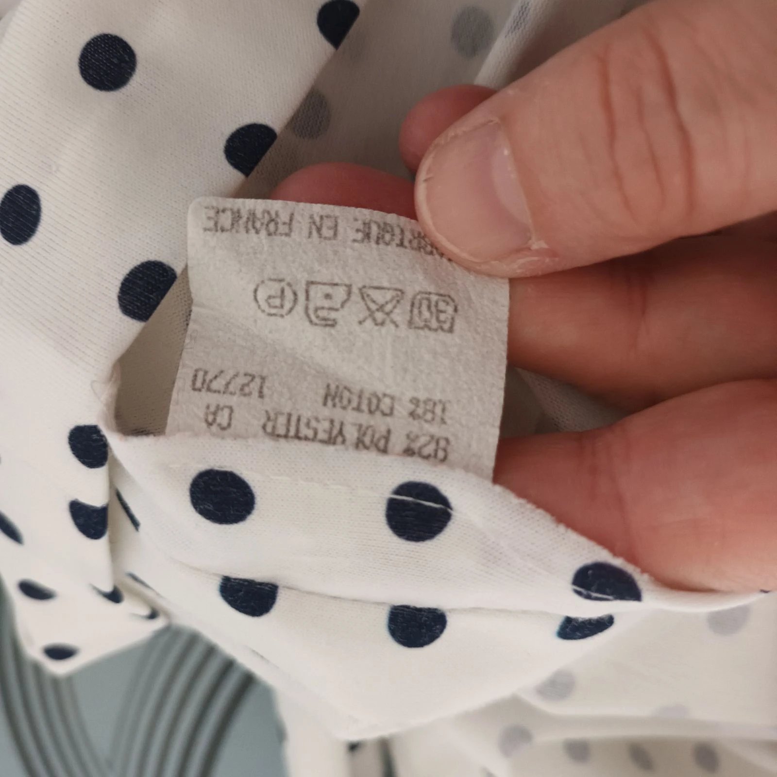 Chique vintage Marcel Griffon vest met stippen - Lavallière kraag / knoop maat 40 – photo 10